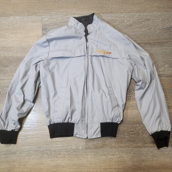 Vintage 90s Reversible Black/white Bomber Jacket with Orange Trim. Formula Gp - Picture 9 of 11